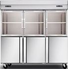 1600L Glass Door Commercial Kitchen Refrigerator , Stainless Steel Kitchen Appliances
